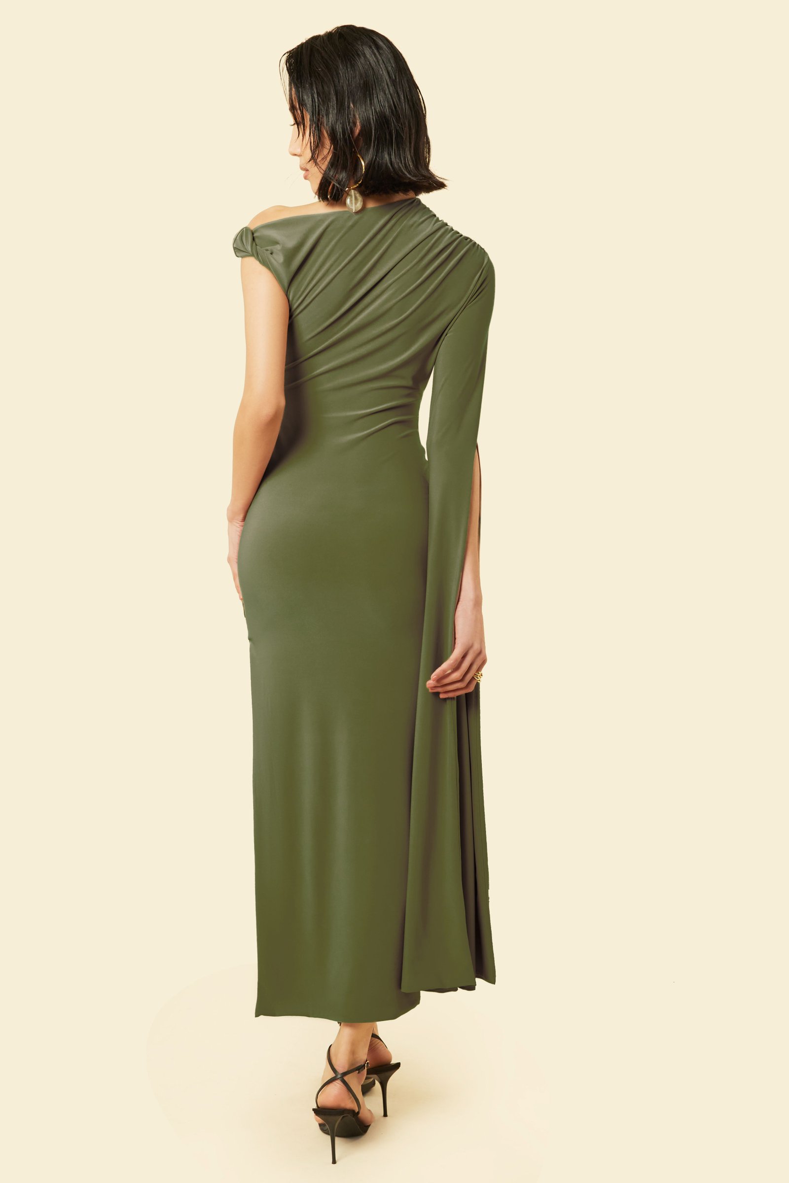 BEGONIA CAPE SLEEVE MIDAXI DRESS - Cypress Green