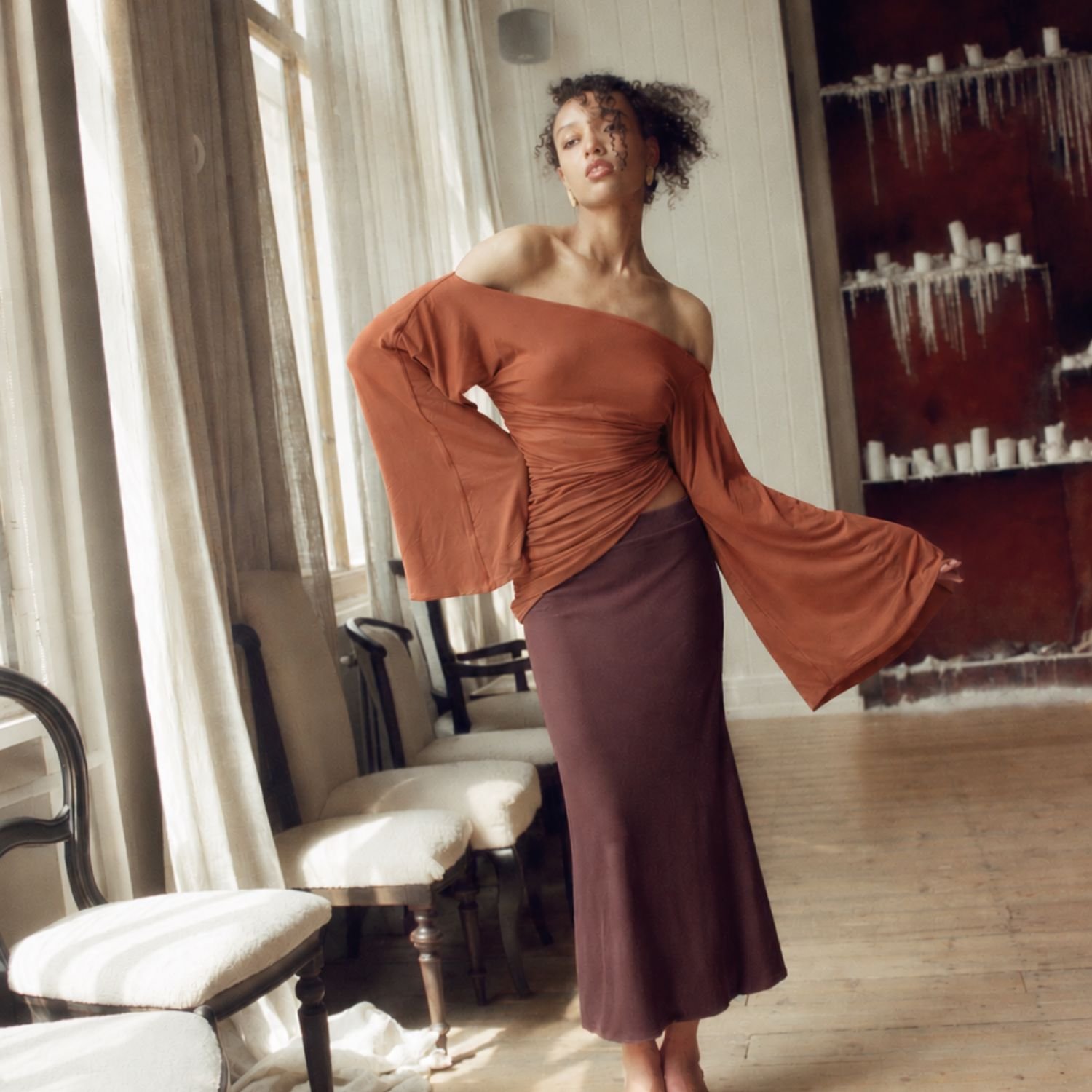 SERAPHINE BATWING ASYMMETRIC TOP